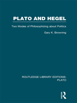 cover image of Plato and Hegel (RLE